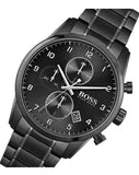 Buy Shop Hugo Boss Skymaster Chronograph Black Dial Black Steel Strap Watch for Men - 1513785 USA Online