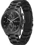 Buy Shop Hugo Boss Skymaster Chronograph Black Dial Black Steel Strap Watch for Men - 1513785 USA Online