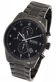 Buy Shop Hugo Boss Skymaster Chronograph Black Dial Black Steel Strap Watch for Men - 1513785 USA Online