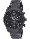 Buy Shop Hugo Boss Skymaster Chronograph Black Dial Black Steel Strap Watch for Men - 1513785 USA Online