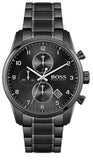 Buy Shop Hugo Boss Skymaster Chronograph Black Dial Black Steel Strap Watch for Men - 1513785 USA Online