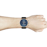 Buy Shop Hugo Boss Skymaster Chronograph Blue Dial Black Leather Strap Watch for Men - 1513783 USA Online