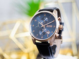 Buy Shop Hugo Boss Skymaster Chronograph Blue Dial Black Leather Strap Watch for Men - 1513783 USA Online
