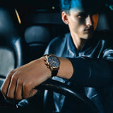 Buy Shop Hugo Boss Skymaster Chronograph Blue Dial Black Leather Strap Watch for Men - 1513783 USA Online
