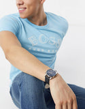 Buy Shop Hugo Boss Skymaster Chronograph Blue Dial Black Leather Strap Watch for Men - 1513783 USA Online