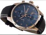 Buy Shop Hugo Boss Skymaster Chronograph Blue Dial Black Leather Strap Watch for Men - 1513783 USA Online