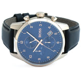 Buy Shop Hugo Boss Skymaster Chronograph Blue Dial Black Leather Strap Watch for Men - 1513783 USA Online