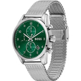 Buy Shop Hugo Boss Skymaster Green Dial Silver Mesh Bracelet Watch for Men - 1513938 USA Online