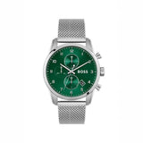 Buy Shop Hugo Boss Skymaster Green Dial Silver Mesh Bracelet Watch for Men - 1513938 USA Online