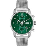 Buy Shop Hugo Boss Skymaster Green Dial Silver Mesh Bracelet Watch for Men - 1513938 USA Online