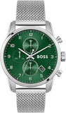 Buy Shop Hugo Boss Skymaster Green Dial Silver Mesh Bracelet Watch for Men - 1513938 USA Online