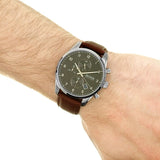 Buy Shop Hugo Boss Skymaster Grey Dial Brown Leather Strap Watch for Men - 1513787 USA Online