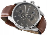 Buy Shop Hugo Boss Skymaster Grey Dial Brown Leather Strap Watch for Men - 1513787 USA Online