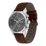Buy Shop Hugo Boss Skymaster Grey Dial Brown Leather Strap Watch for Men - 1513787 USA Online
