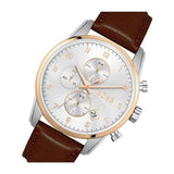 Buy Shop Hugo Boss Skymaster White Dial Brown Leather Strap Watch for Men - 1513786 USA Online
