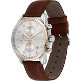 Buy Shop Hugo Boss Skymaster White Dial Brown Leather Strap Watch for Men - 1513786 USA Online