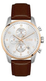 Buy Shop Hugo Boss Skymaster White Dial Brown Leather Strap Watch for Men - 1513786 USA Online