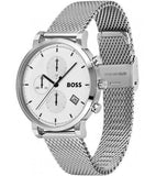 Buy Shop Hugo Boss Skymaster White Dial Silver Mesh Bracelet Watch for Men - 1513933 USA Online