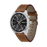 Buy Shop Hugo Boss Skytraveller Chronograph Black Dial Blue Leather Strap Watch for Men - 1514161 USA Online