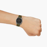 Buy Shop Hugo Boss Skytraveller Chronograph Black Dial Green Leather Strap Watch for Men - 1514148 USA Online