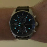 Buy Shop Hugo Boss Skytraveller Chronograph Blue Dial Brown Leather Strap Watch for Men - 1514194 USA Online