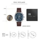 Buy Shop Hugo Boss Skytraveller Chronograph Blue Dial Brown Leather Strap Watch for Men - 1514194 USA Online