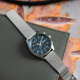 Buy Shop Hugo Boss Skytraveller Chronograph Blue Dial Silver Mesh Strap Watch for Men - 1514149 USA Online