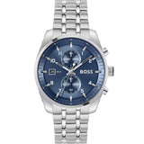 Buy Shop Hugo Boss Skytraveller Chronograph Blue Dial Silver Steel Strap Watch for Men - 1514216 USA Online