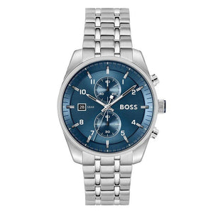Buy Shop Hugo Boss Skytraveller Chronograph Blue Dial Silver Steel Strap Watch for Men - 1514216 USA Online