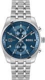 Buy Shop Hugo Boss Skytraveller Chronograph Blue Dial Silver Steel Strap Watch for Men - 1514216 USA Online