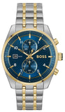 Buy Shop Hugo Boss Skytraveller Chronograph Blue Dial Two Tone Steel Strap Watch for Men - 1514247 USA Online