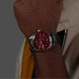 Buy Shop Hugo Boss Skytraveller Chronograph Burgundy Red Dial Black Leather Strap Watch for Men - 1514193 USA Online