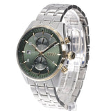 Buy Shop Hugo Boss Skytraveller Chronograph Green Dial Silver Steel Strap Watch for Men - 1514195 USA Online