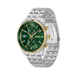 Buy Shop Hugo Boss Skytraveller Chronograph Green Dial Silver Steel Strap Watch for Men - 1514195 USA Online