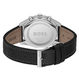 Buy Shop Hugo Boss Skytraveller Chronograph Silver Dial Black Leather Strap Watch for Men - 1514147 USA Online