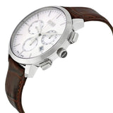 Buy Shop Hugo Boss Slim Chronograph White Dial Brown Leather Strap Watch For Men - 1513263 USA Online