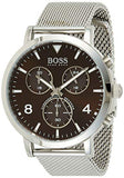 Buy Shop Hugo Boss Spirit Brown Dial Silver Mesh Bracelet Watch for Men - 1513694 USA Online
