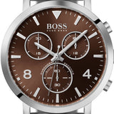 Buy Shop Hugo Boss Spirit Brown Dial Silver Mesh Bracelet Watch for Men - 1513694 USA Online
