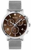 Buy Shop Hugo Boss Spirit Brown Dial Silver Mesh Bracelet Watch for Men - 1513694 USA Online