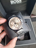 Buy Shop Hugo Boss Spirit Chronograph Grey Dial Grey Steel Strap Watch for Men - 1513695 USA Online