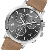 Buy Shop Hugo Boss Spirit Grey Dial Brown Leather Strap Watch for Men - 1513691 USA Online