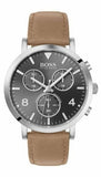 Buy Shop Hugo Boss Spirit Grey Dial Brown Leather Strap Watch for Men - 1513691 USA Online