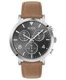 Buy Shop Hugo Boss Spirit Grey Dial Brown Leather Strap Watch for Men - 1513691 USA Online