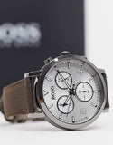 Buy Shop Hugo Boss Spirit White Dial Brown Nylon Strap Watch for Men - 1513690 USA Online