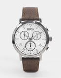 Buy Shop Hugo Boss Spirit White Dial Brown Nylon Strap Watch for Men - 1513690 USA Online