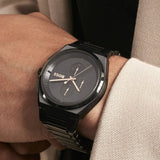 Buy Shop Hugo Boss Steer Analog Black Dial Black Steel Strap Watch For Men - 1514068 USA Online