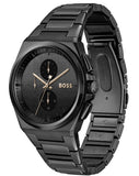 Buy Shop Hugo Boss Steer Analog Black Dial Black Steel Strap Watch For Men - 1514068 USA Online