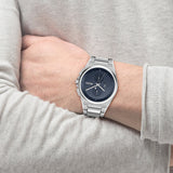 Buy Shop Hugo Boss Steer Chronograph Blue Dial Silver Steel Strap Watch For Men - 1514048 USA Online