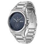 Buy Shop Hugo Boss Steer Chronograph Blue Dial Silver Steel Strap Watch For Men - 1514048 USA Online