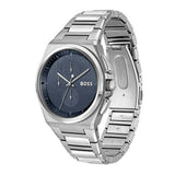 Buy Shop Hugo Boss Steer Chronograph Blue Dial Silver Steel Strap Watch For Men - 1514048 USA Online
